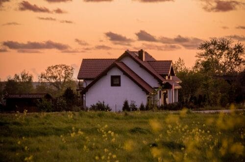 house, meadow, grass