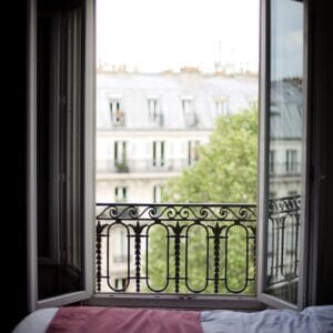 bedroom window, france, interior