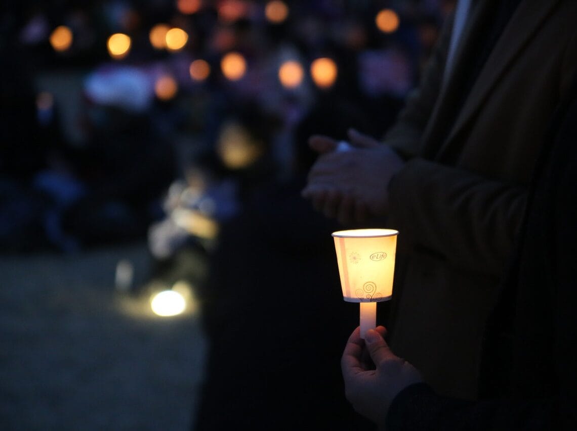 masan, changwon city hall, candlelight demonstrations