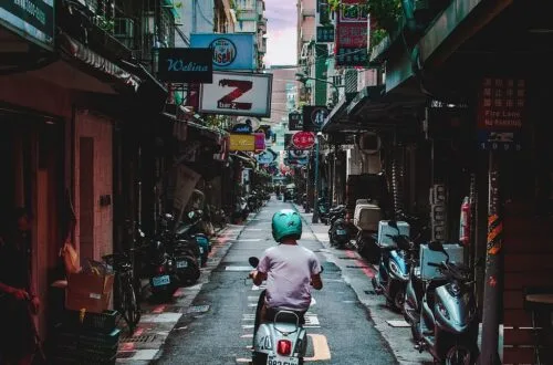 alley, motorcycle, taipei