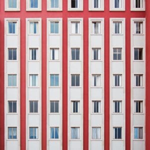 architecture, building, apartment, windows, condominium, symmetry, red